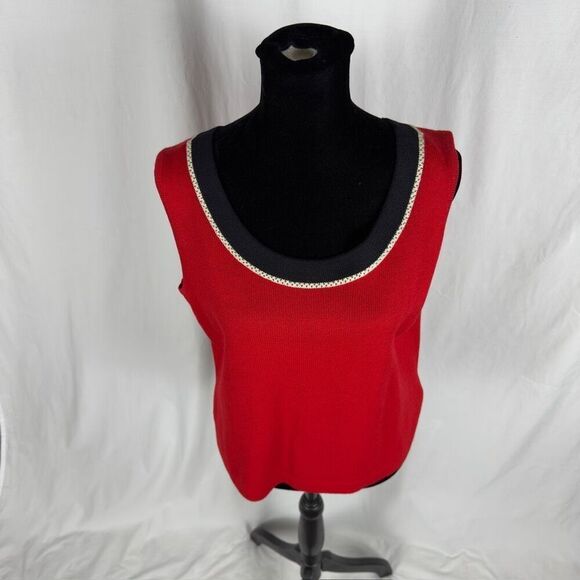 St. John Knit Red Tank Top - Women’s S - Picture 4 of 9